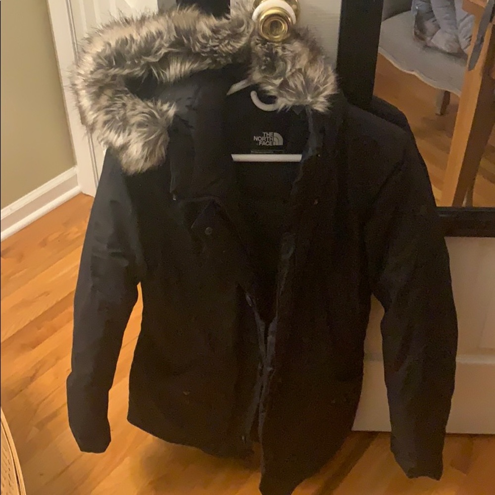 North Face black parka winter jacket
